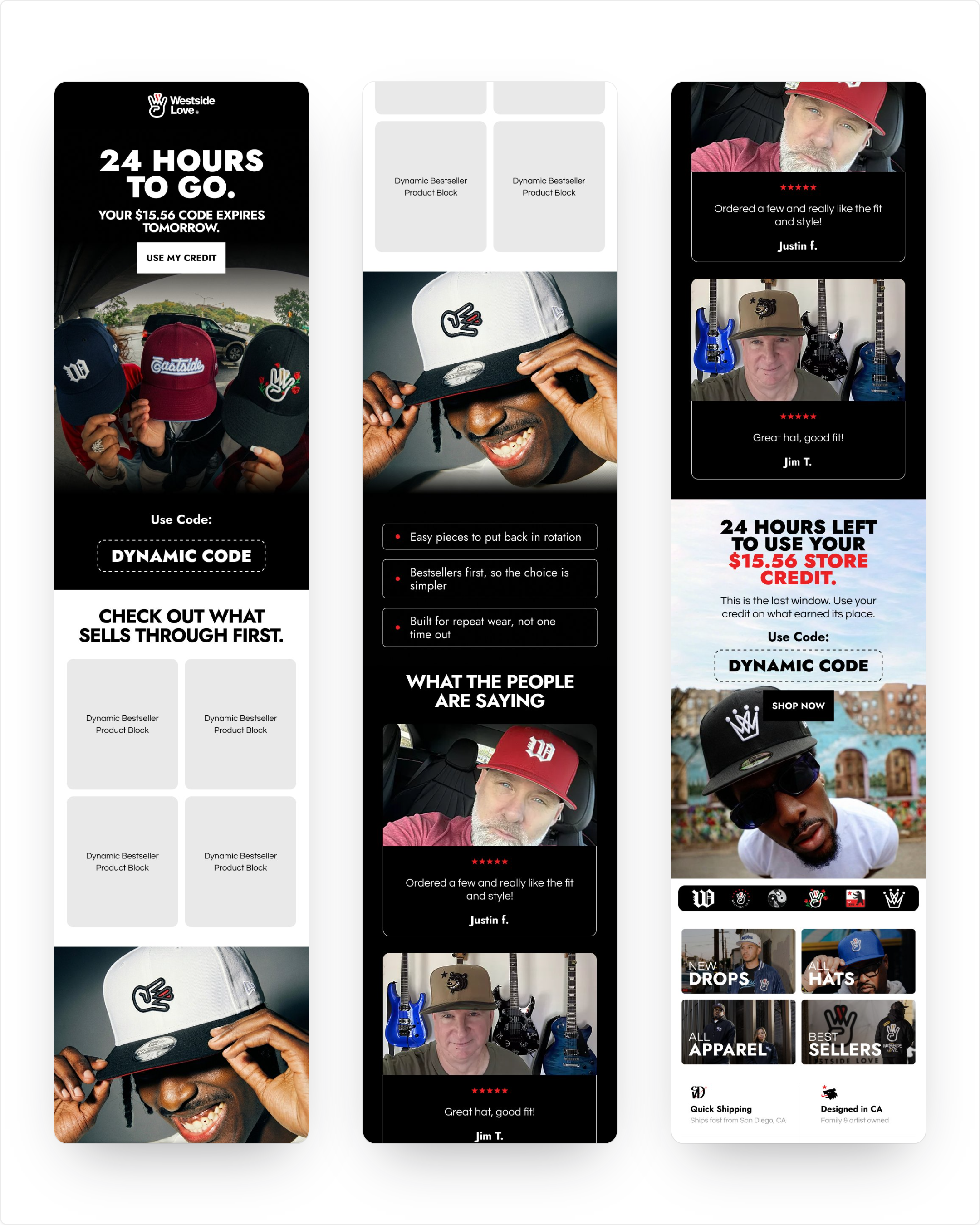 Westside Love store credit emails